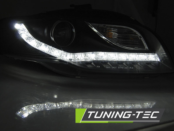 LED Tagfahrlicht Design Scheinwerfer für Audi A4 B7 05-08 schwarz
